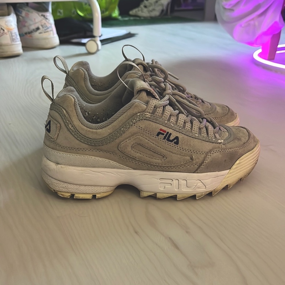 FILA gray suede chunky sneakers